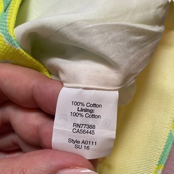 J Crew Womens Size 6 Floral Straight Above Knee Pencil Skirt Yellow and Blue - Picture 6 of 14